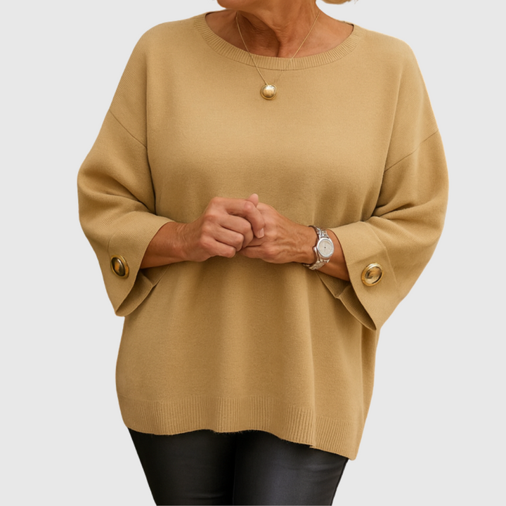 Maglione Donna Girocollo Lavorato a Maglia Manica Lunga Morbido