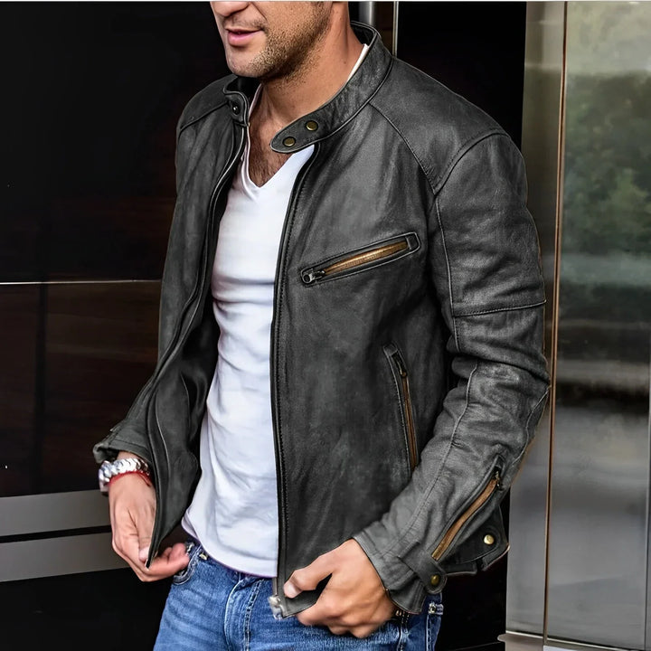 Giacca Uomo con Zip Stile Urbano Slim Fit - Vesarelli