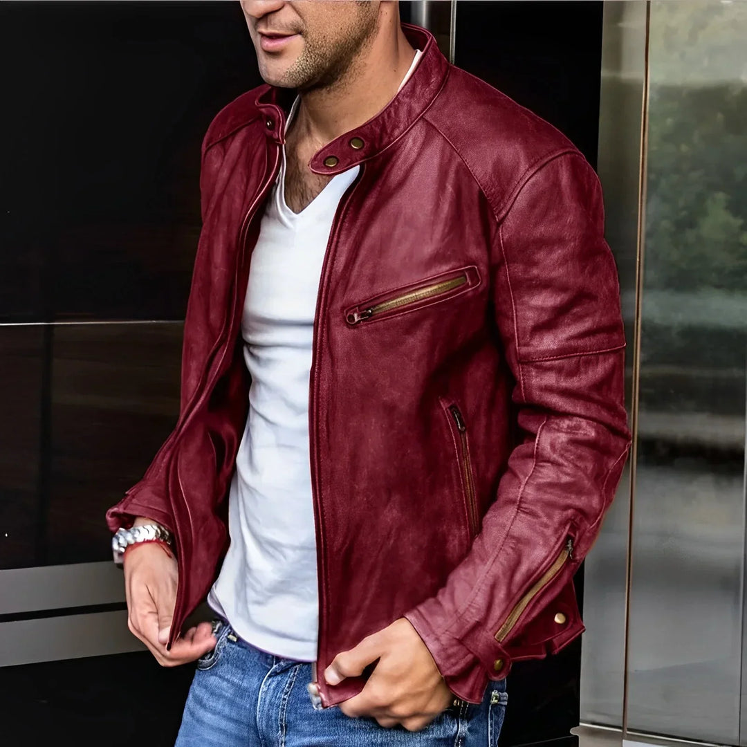 Giacca Uomo con Zip Stile Urbano Slim Fit