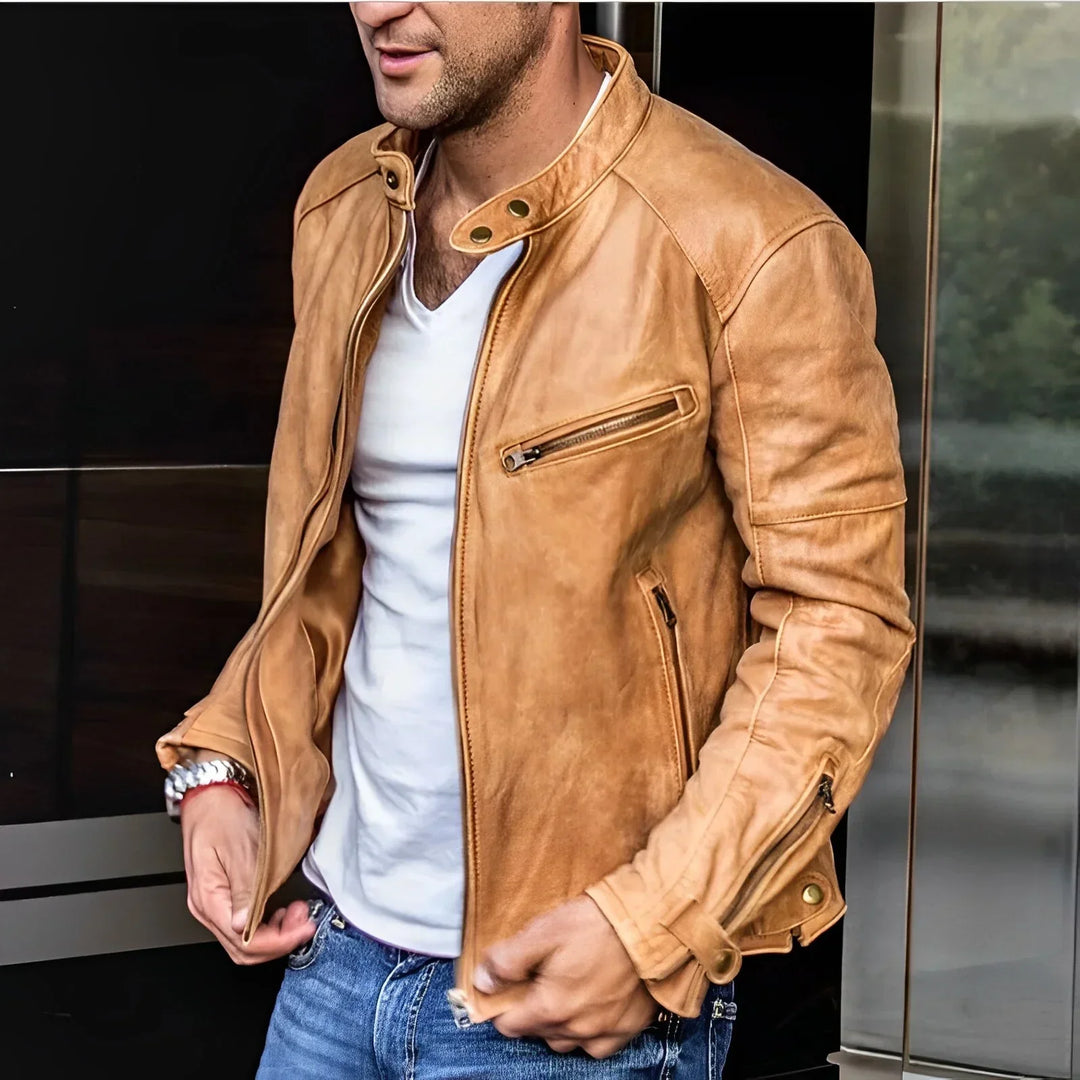 Giacca Uomo con Zip Stile Urbano Slim Fit