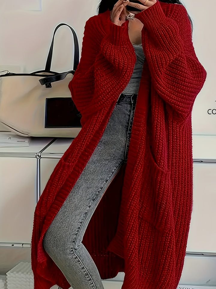 Cardigan Donna Maglia Lunga Oversize Aperto Comodo