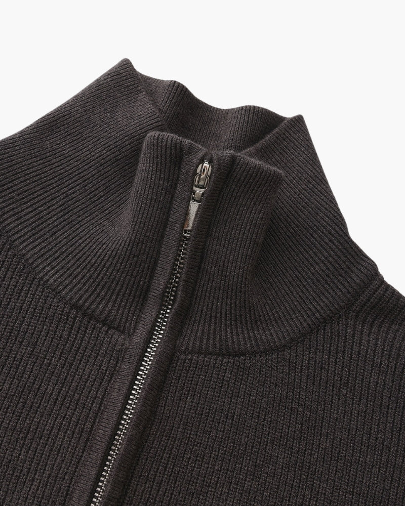 Pullover Uomo Mezzo Zip Maglia Tecnica Strutturata