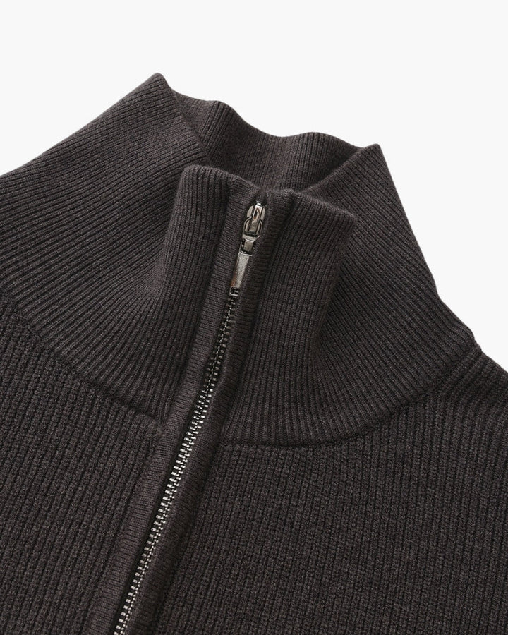 Pullover Uomo Mezzo Zip Maglia Tecnica Strutturata