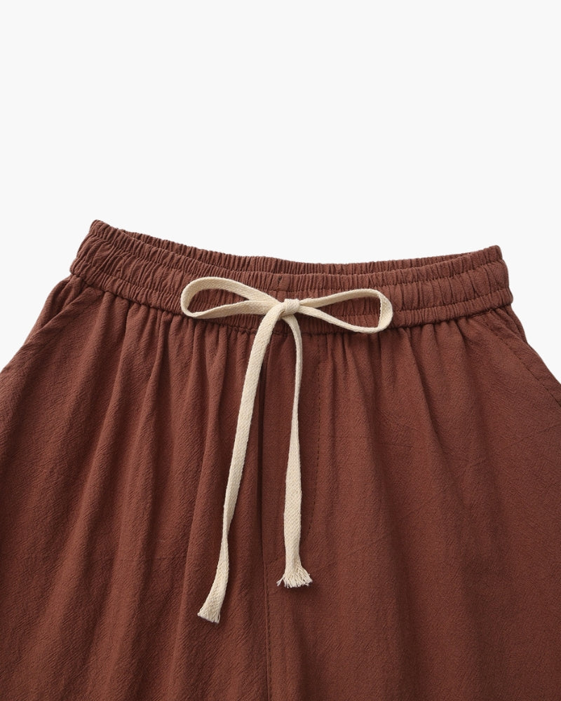 Shorts Uomo in Lino Traspiranti Vita Elastica