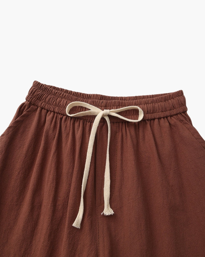 Shorts Uomo in Lino Traspiranti Vita Elastica