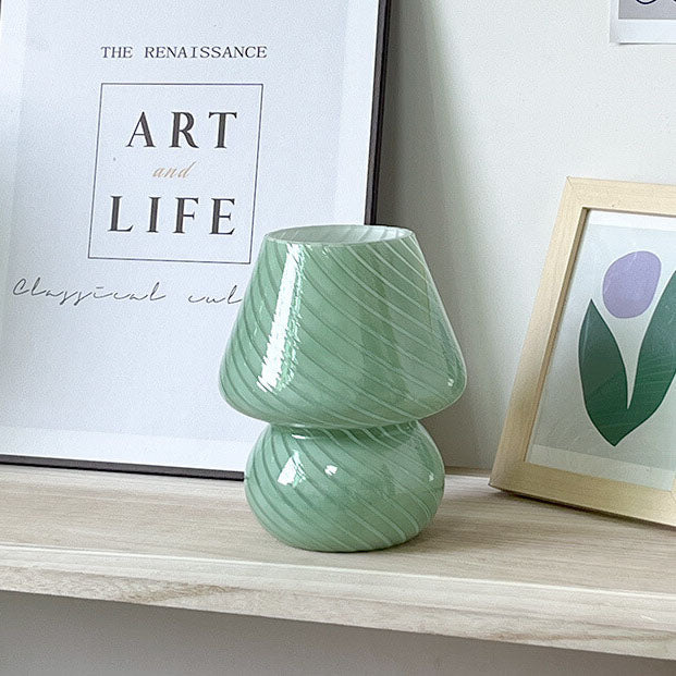 Lampada da Tavolo Vetro Spugna a Righe Stile Moderno Minimalista