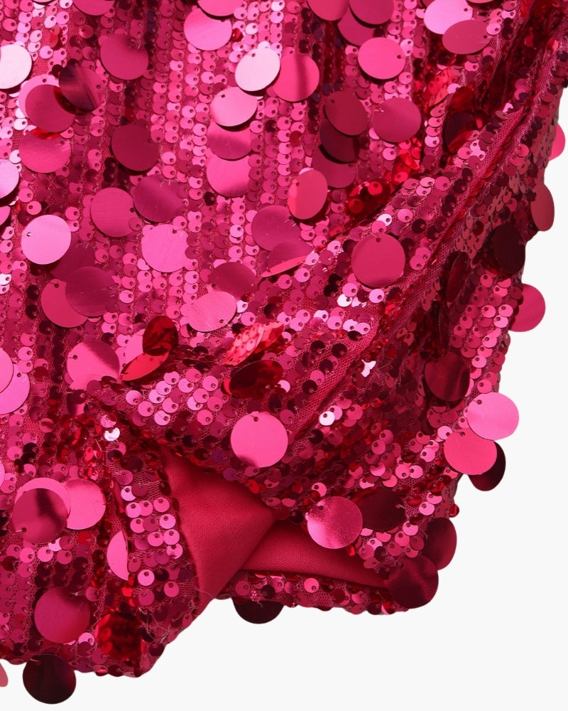 Abito Mini Donna in Paillettes Linea Slip Elegante