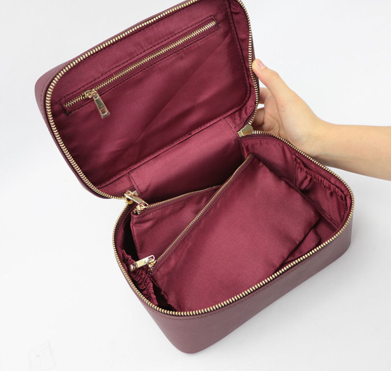 Borsa da toilette Uomo in Vera Pelle Crosta Portatile