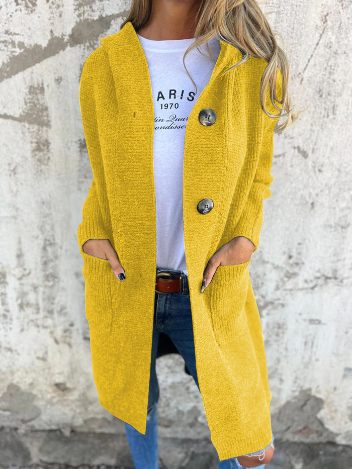 Cardigan Lungo Donna Lavorato a Maglia Elegante