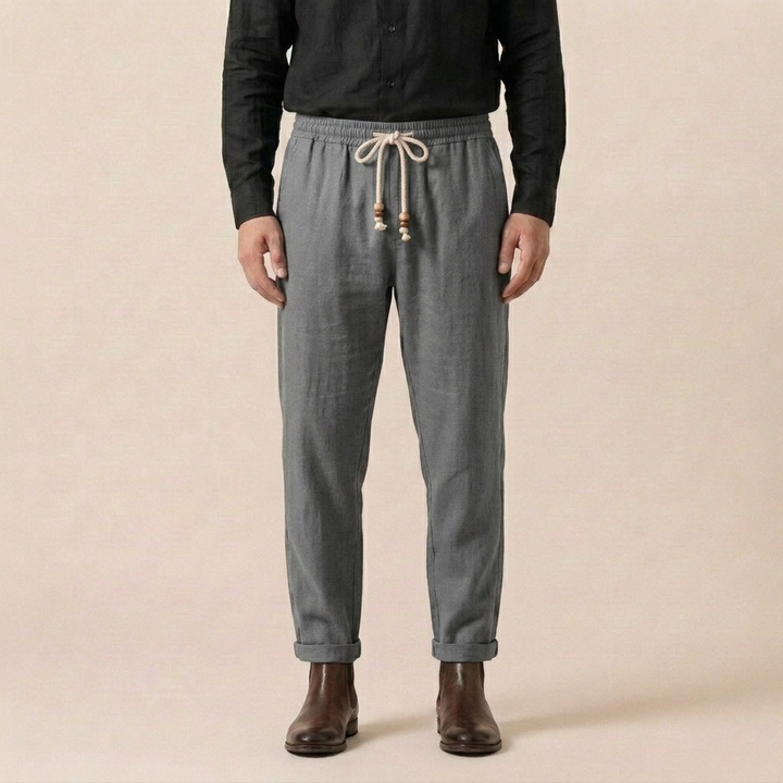 Pantaloni Uomo in Lino Leggeri Vestibilità Comoda