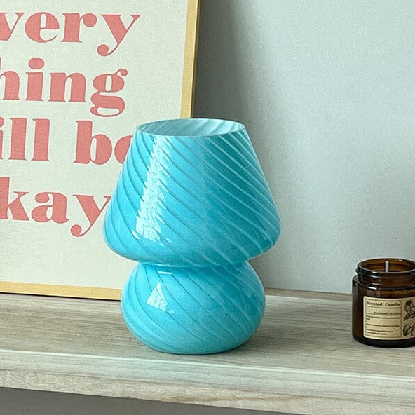 Lampada da Tavolo Vetro Spugna a Righe Stile Moderno Minimalista