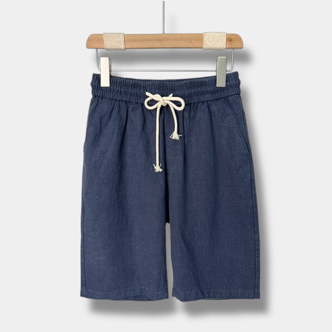 Pantaloncini Uomo Cotone Vita Media Tasche Relaxed Fit