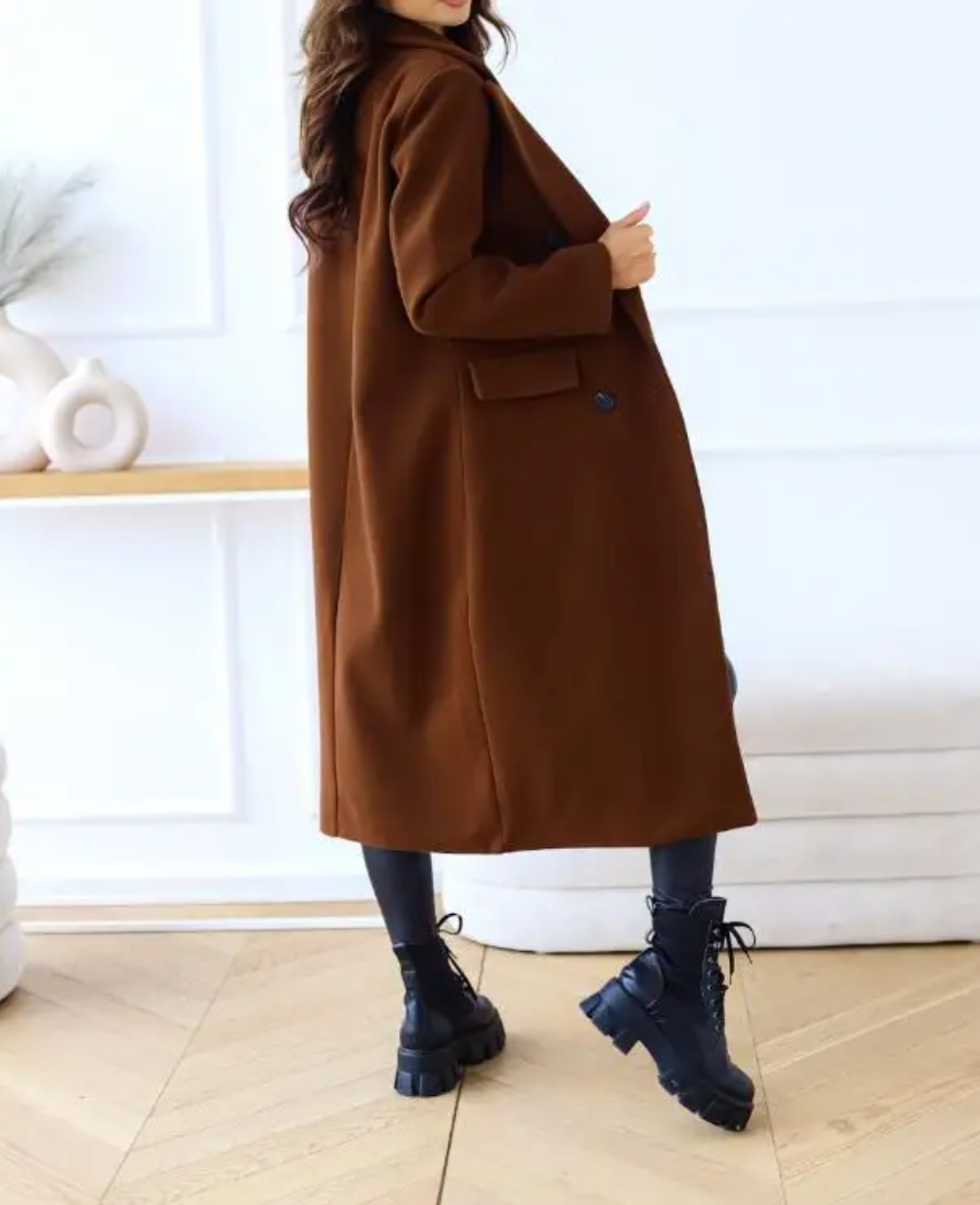 Trench lungo Donna Aderente Tessuto Confortevole Autunno Inverno