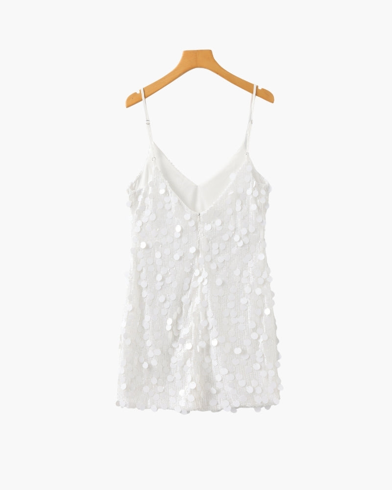 Abito Mini Donna in Paillettes Linea Slip Elegante