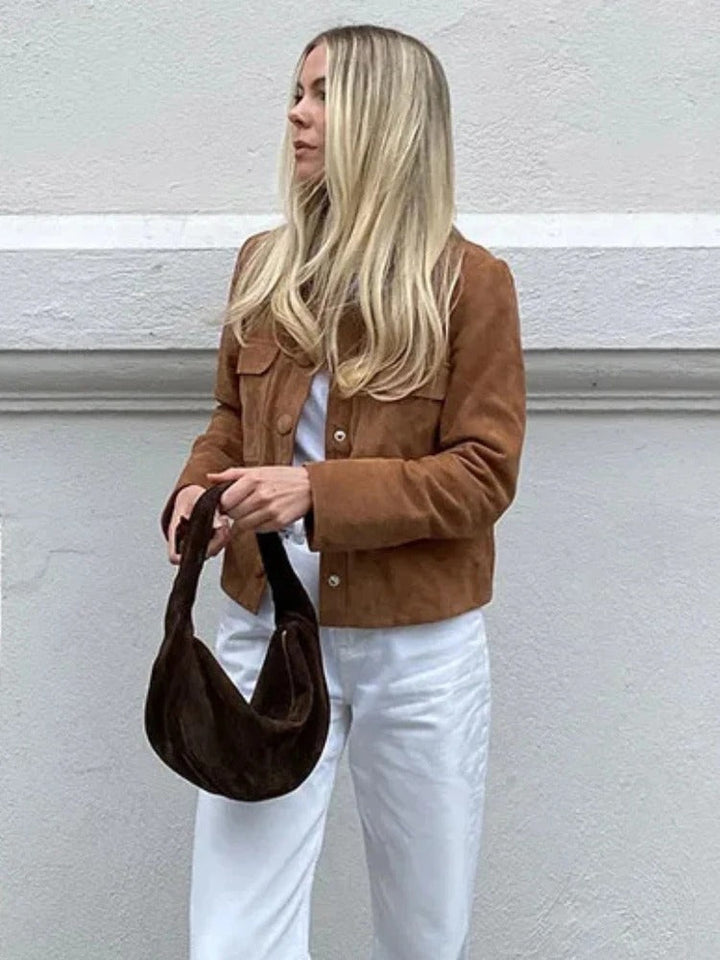 Giacca Donna in Pelle Scamosciata Capospalla Moda