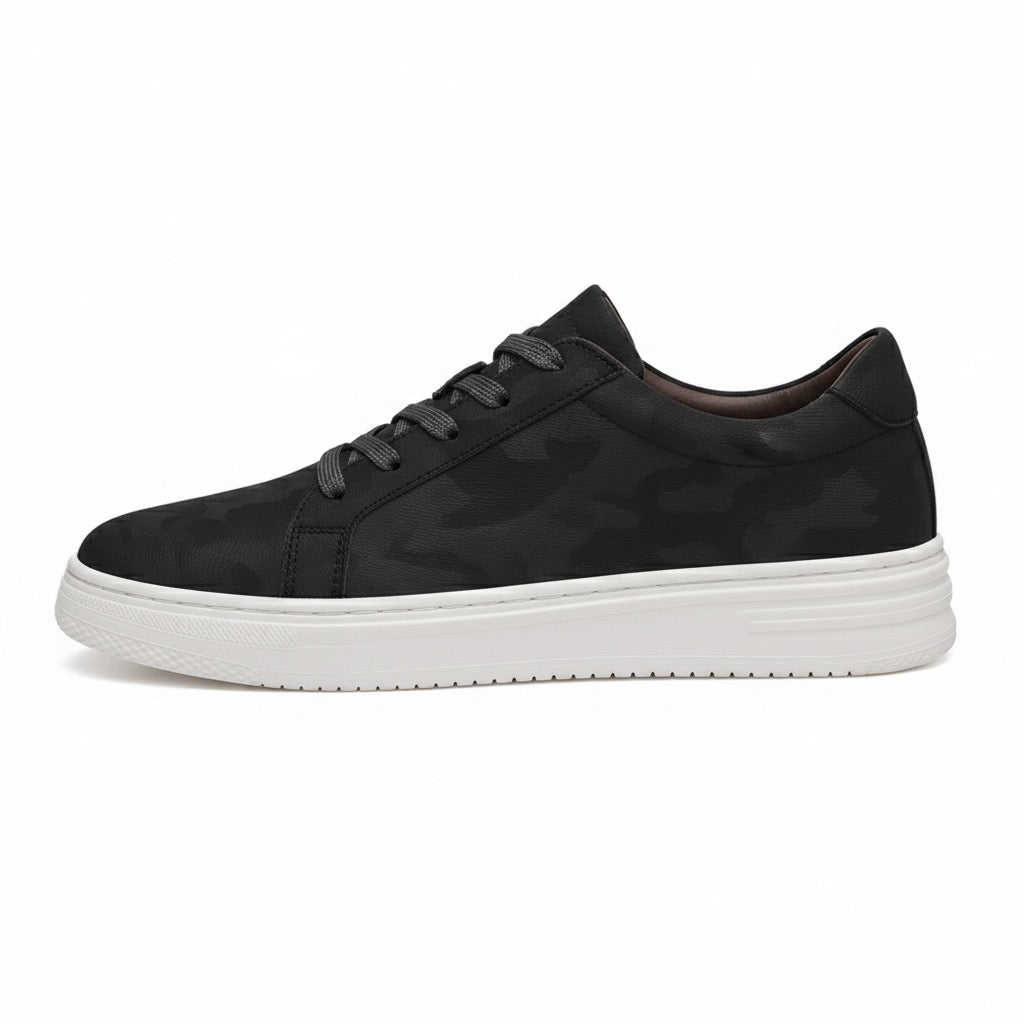 Sneakers Uomo con Rialzo Interno e Texture Morbida Comfort