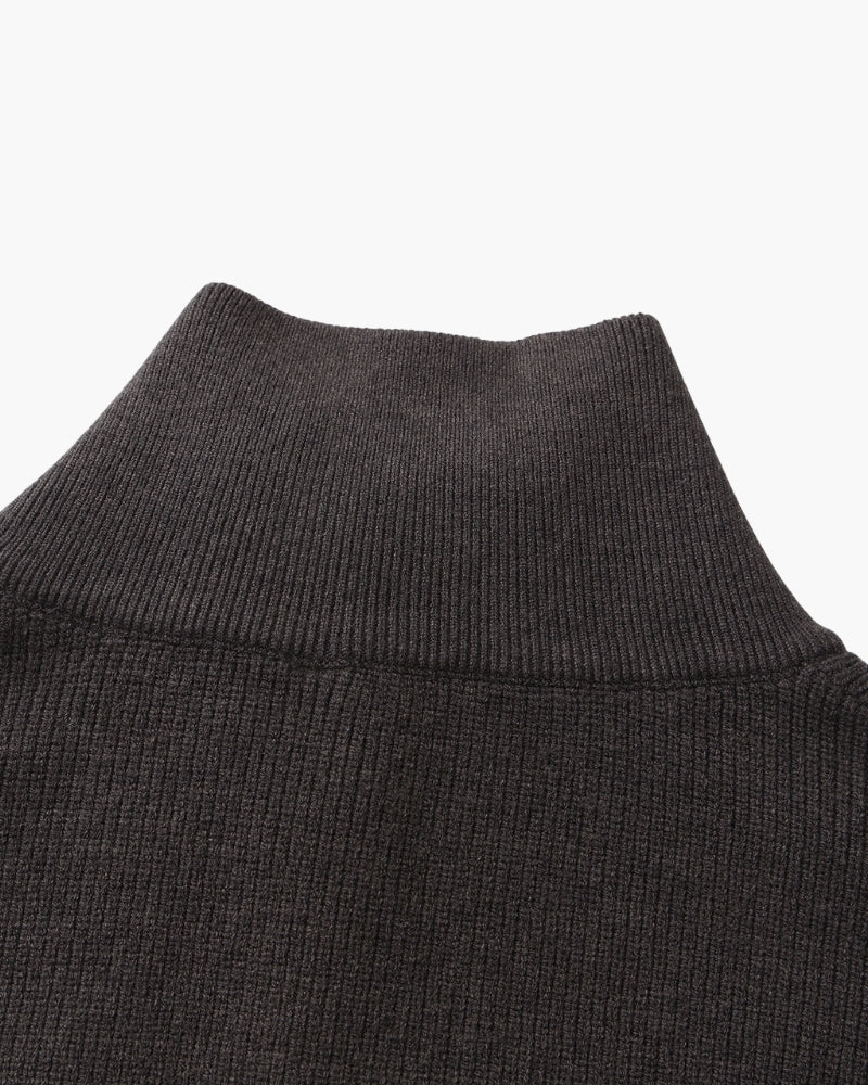 Pullover Uomo Mezzo Zip Maglia Tecnica Strutturata