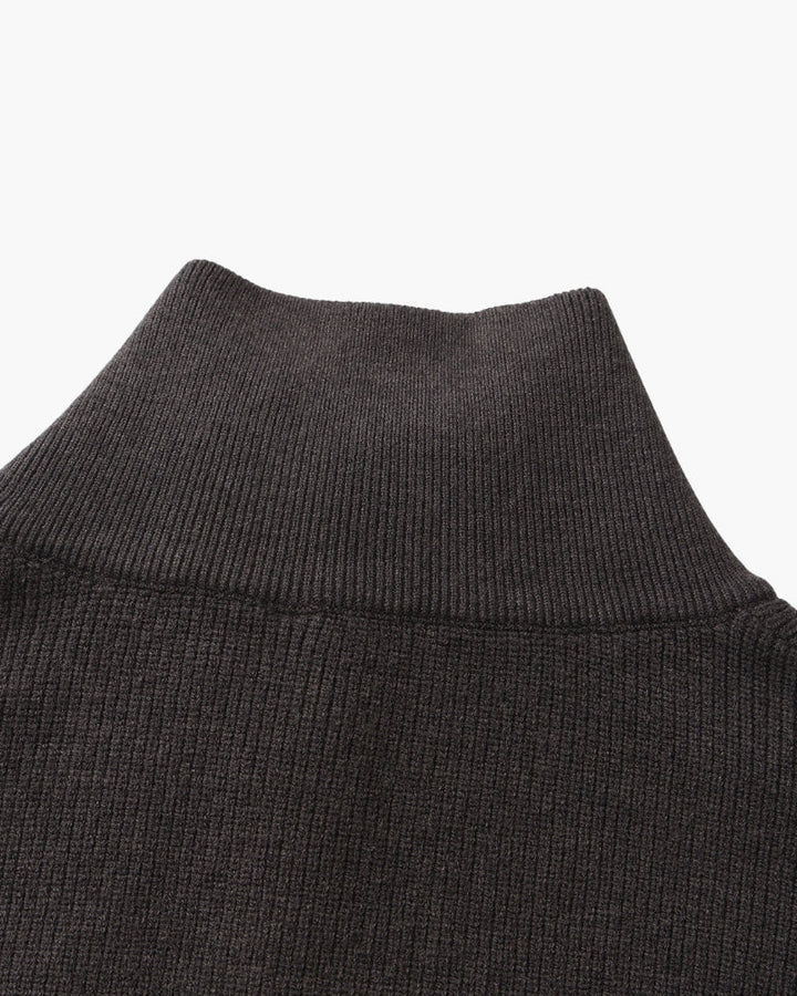 Pullover Uomo Mezzo Zip Maglia Tecnica Strutturata