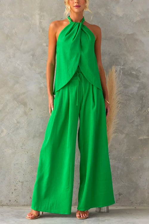 Set Donna Scollo AllAmericana e Pantaloni Gamba Larga