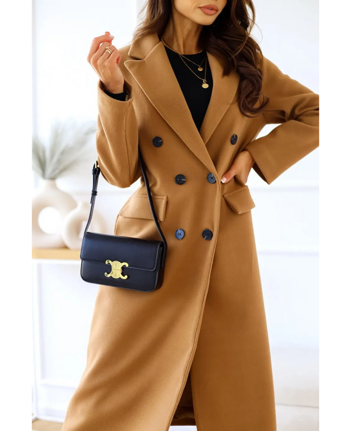 Trench lungo Donna Aderente Tessuto Confortevole Autunno Inverno