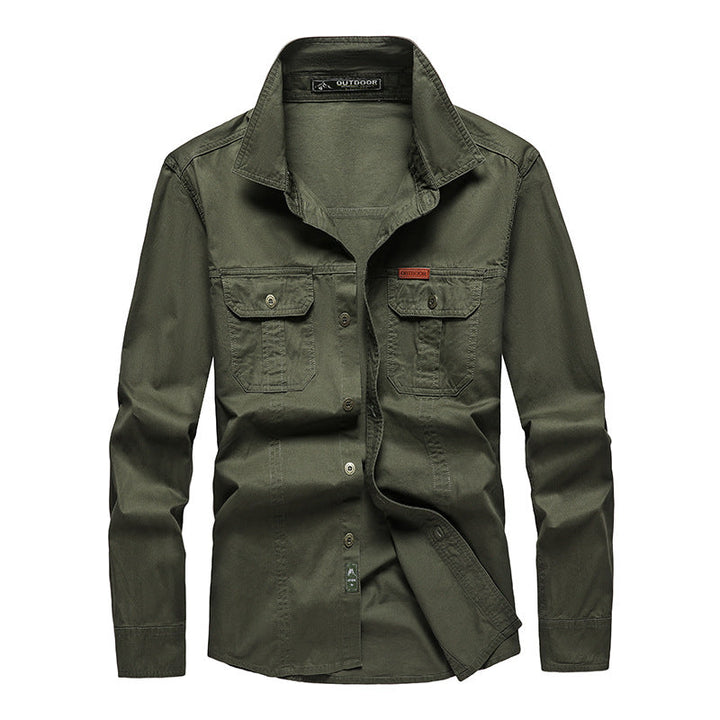 Camicia Cargo Uomo Maniche Lunghe Tessuto Resistente Vestibilità