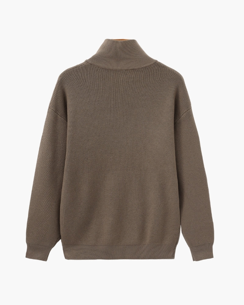 Pullover Uomo Mezzo Zip Maglia Tecnica Strutturata