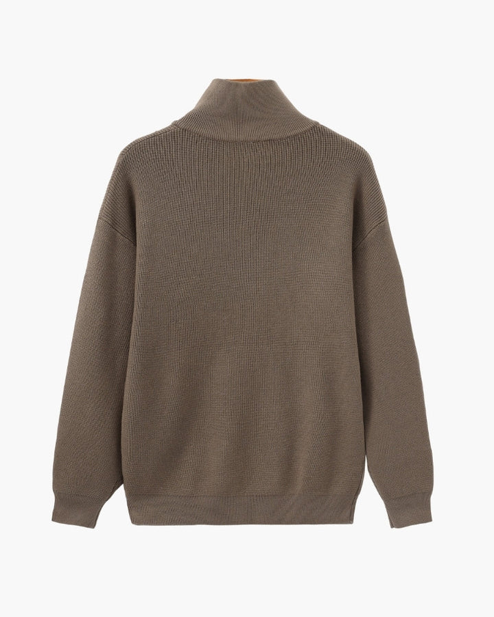 Pullover Uomo Mezzo Zip Maglia Tecnica Strutturata