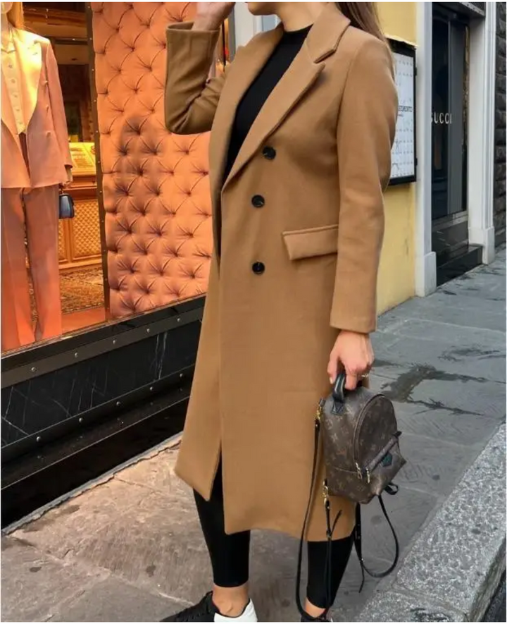 Trench lungo Donna Aderente Tessuto Confortevole Autunno Inverno
