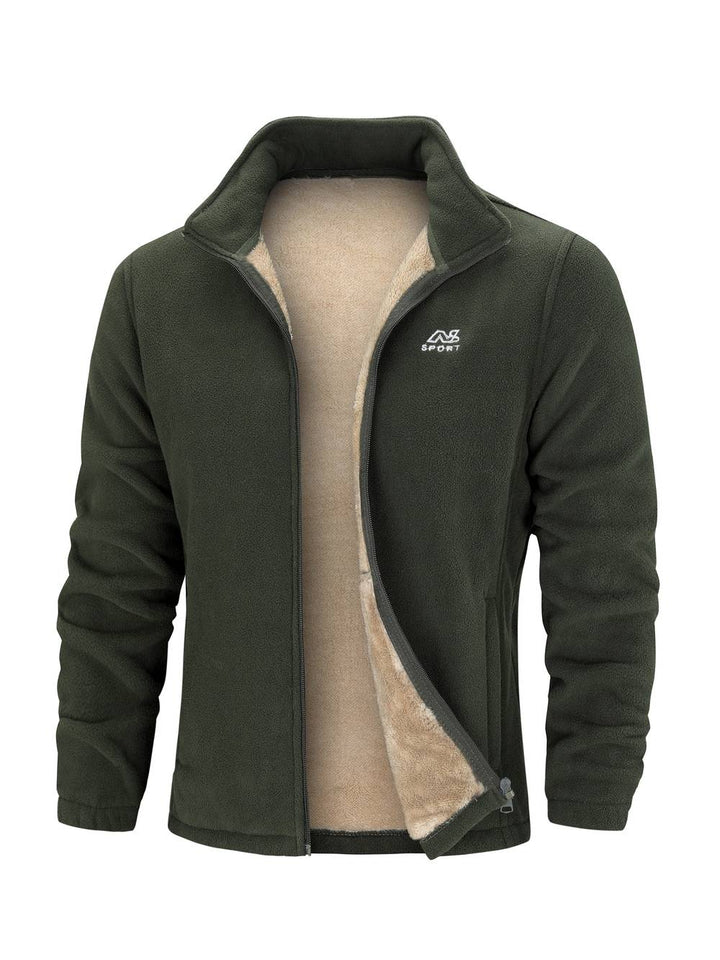 Giacca Uomo in Pile con Cerniera Collo Alto Casual