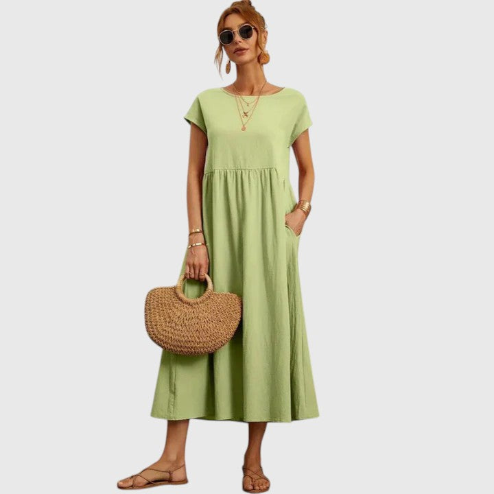 Abito Midi Donna Morbido Vestibilità Confortevole Uso Quotidiano