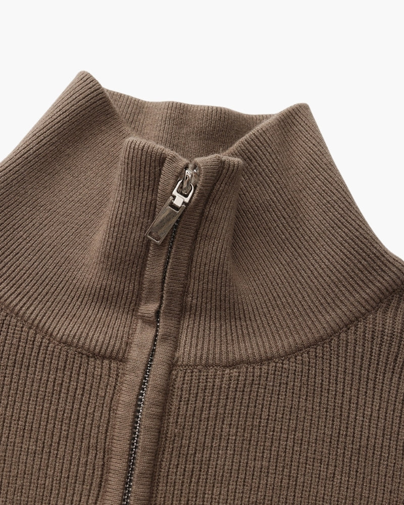 Pullover Uomo Mezzo Zip Maglia Tecnica Strutturata