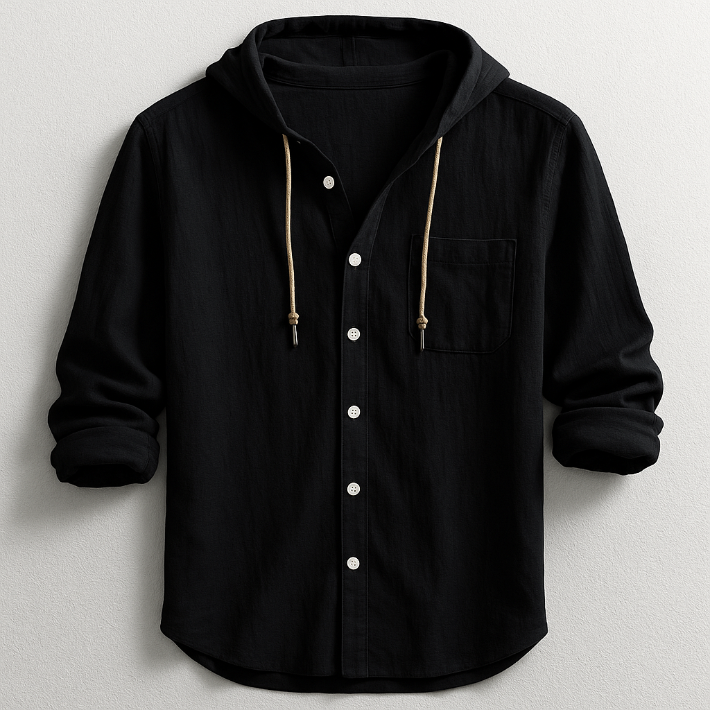 Camicia Uomo con Cappuccio Cotone Stile Casual Moderna