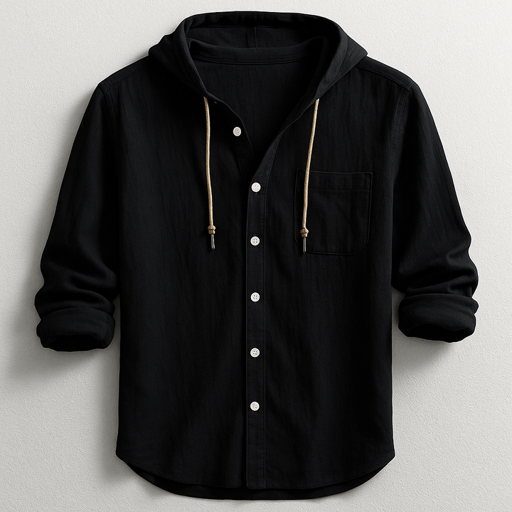 Camicia Uomo con Cappuccio Cotone Stile Casual Moderna