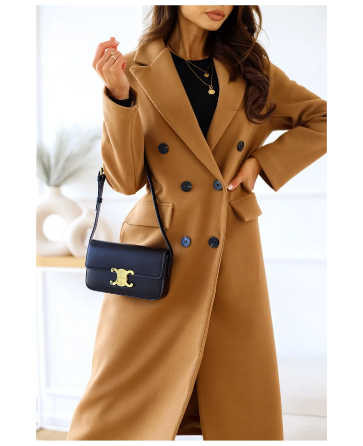 Trench lungo Donna Aderente Tessuto Confortevole Autunno Inverno
