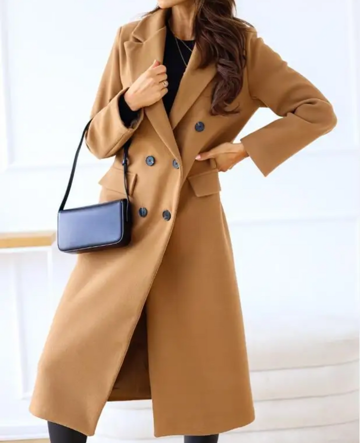 Trench lungo Donna Aderente Tessuto Confortevole Autunno Inverno