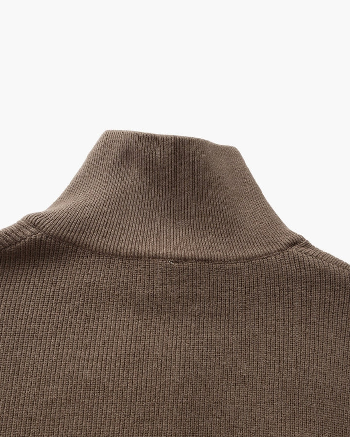 Pullover Uomo Mezzo Zip Maglia Tecnica Strutturata