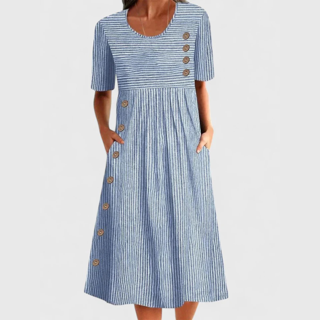 Abito Midi Donna Motivo Geometrico Vestibilità Classica - Vesarelli