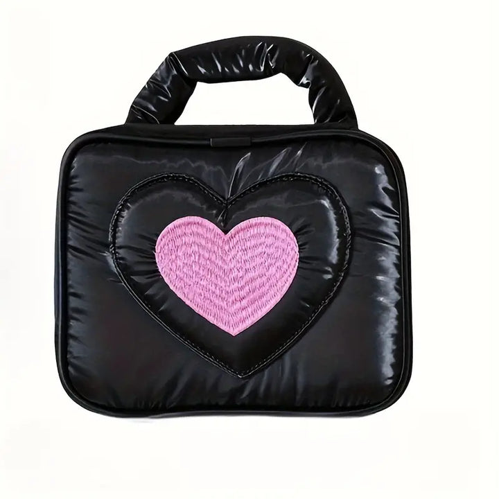 Borsa da toilette Donna Ricamata Cuore Estiva Compatta Viaggio - Vesarelli