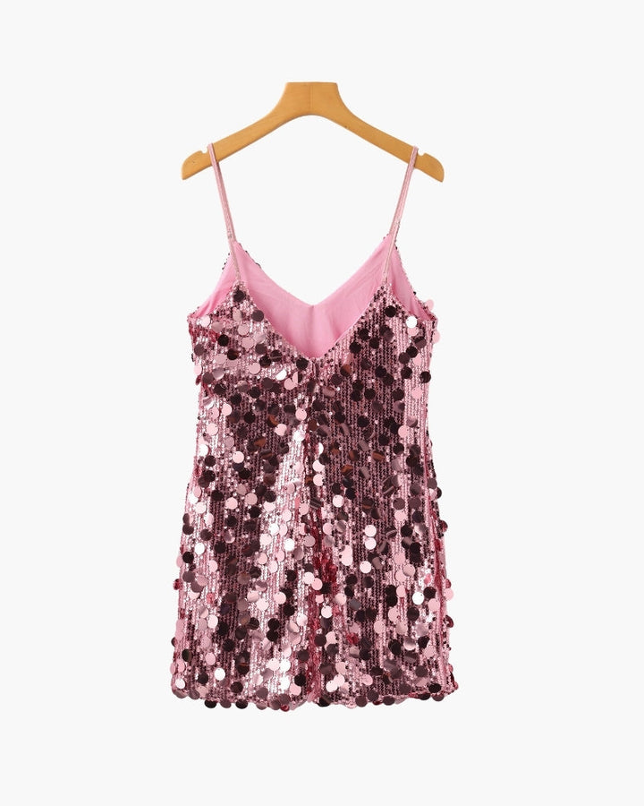 Abito Mini Donna in Paillettes Linea Slip Elegante