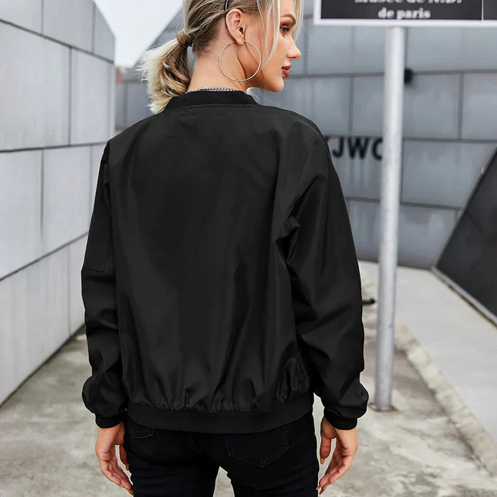 Giacca Bomber Donna in Tessuto Maniche Lunghe Vestibilità Confortevole - Vesarelli