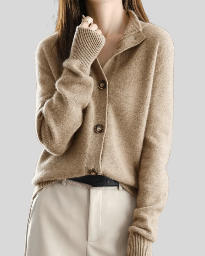 Cardigan Donna Misto Lana Maglia Morbida Scollo a V Bottoni Frontali