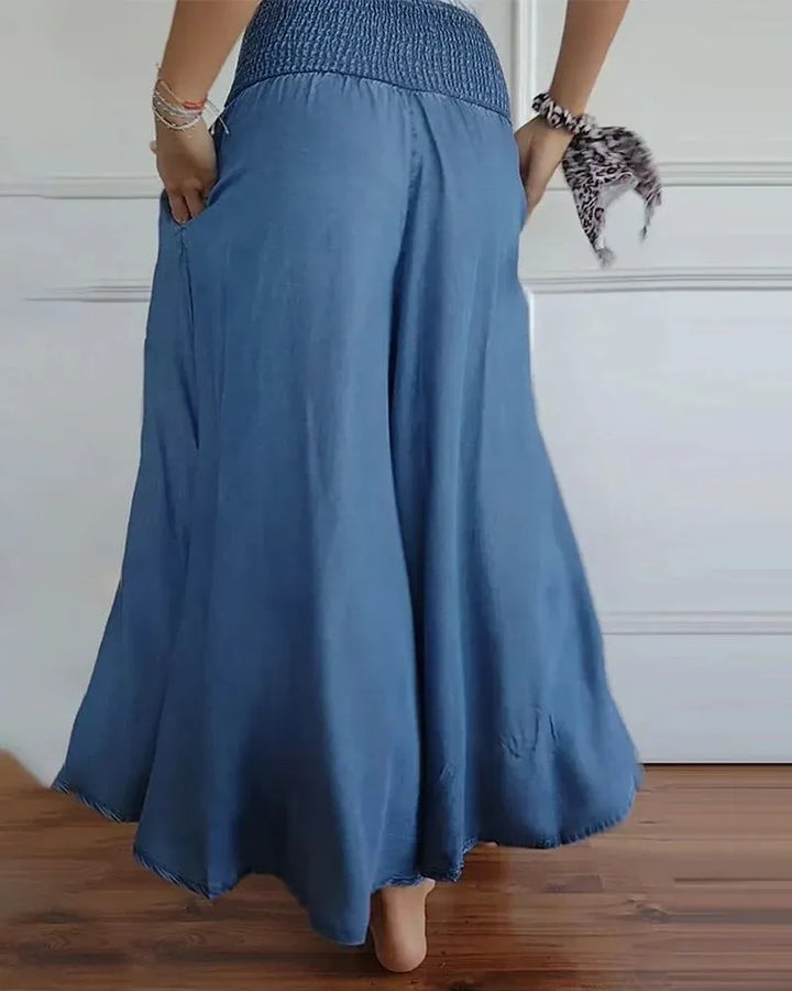 Pantaloni Culottes Donna Leggeri Larghi Comodi
