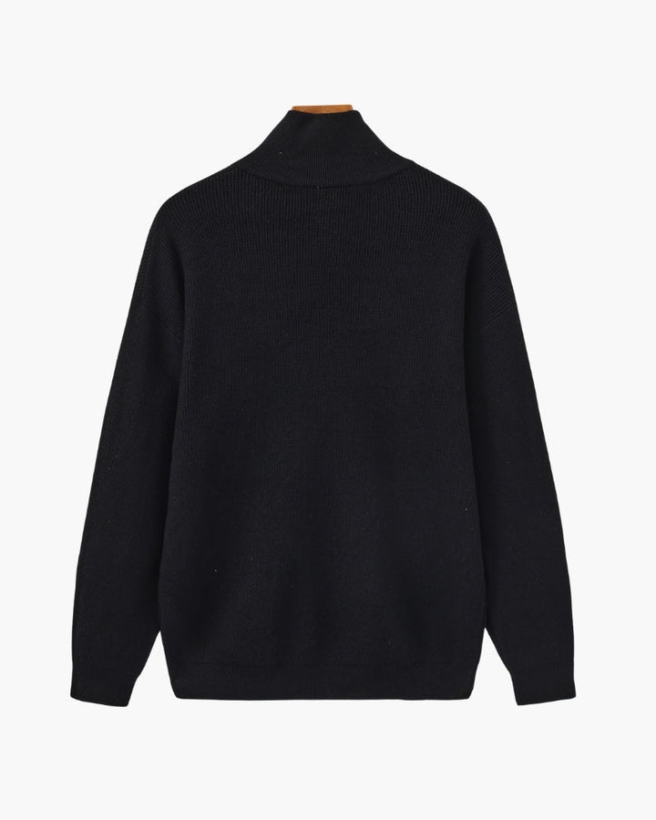 Pullover Uomo Mezzo Zip Maglia Tecnica Strutturata
