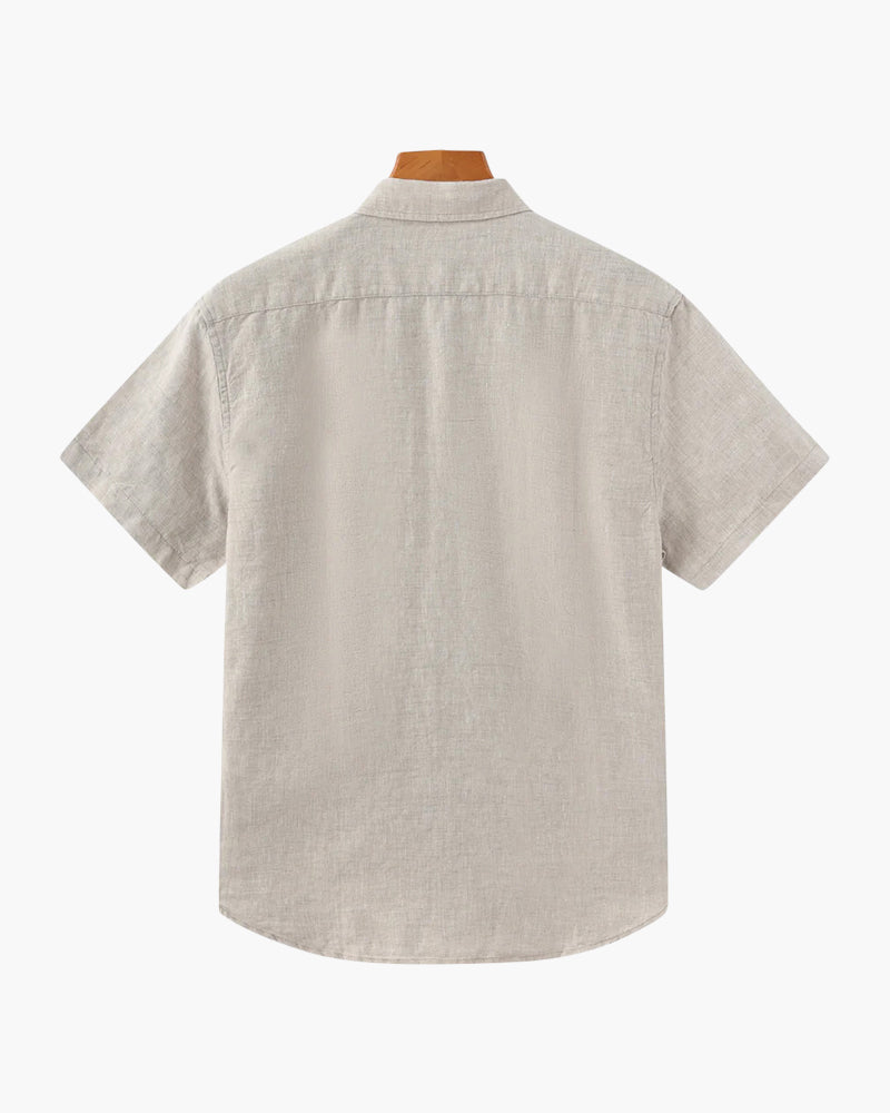 Camicia Uomo in Lino Manica Corta Traspirante