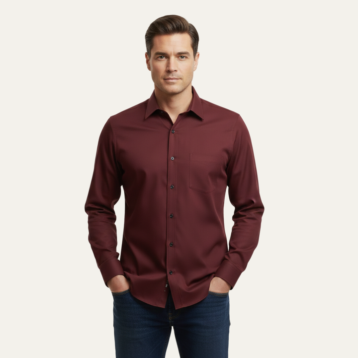 Camicia Uomo Formale Tessuto Lucido Slim Fit