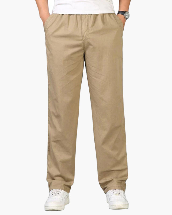 Pantaloni Uomo in Cotone Comfort Vestibilità Regolare Casual