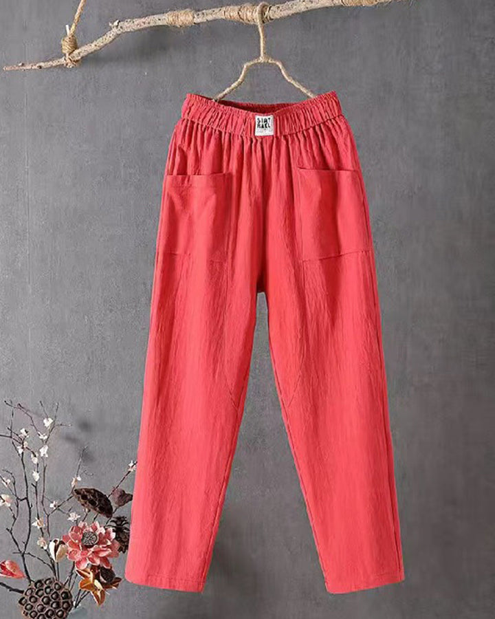 Pantaloni Donna Vestibilità Regolare Tessuto Leggero