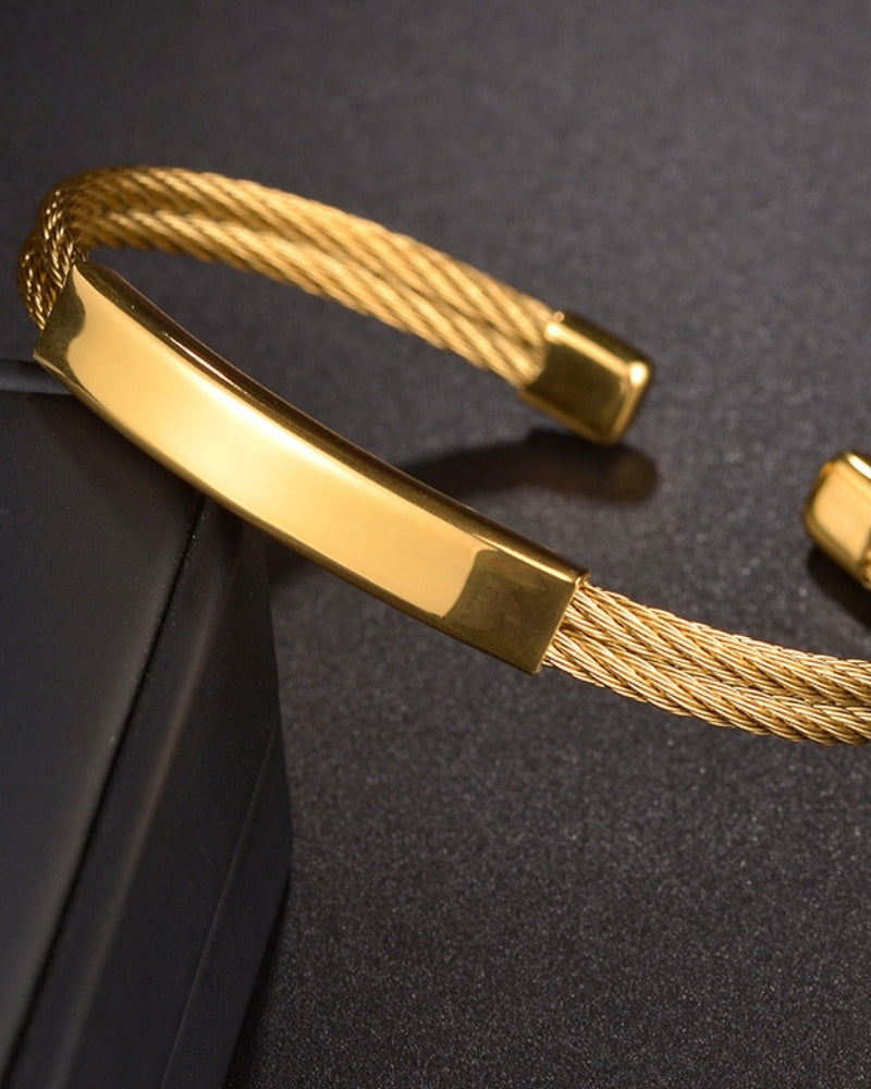 Bracciale Uomo Acciaio Design Aperto Essenziale