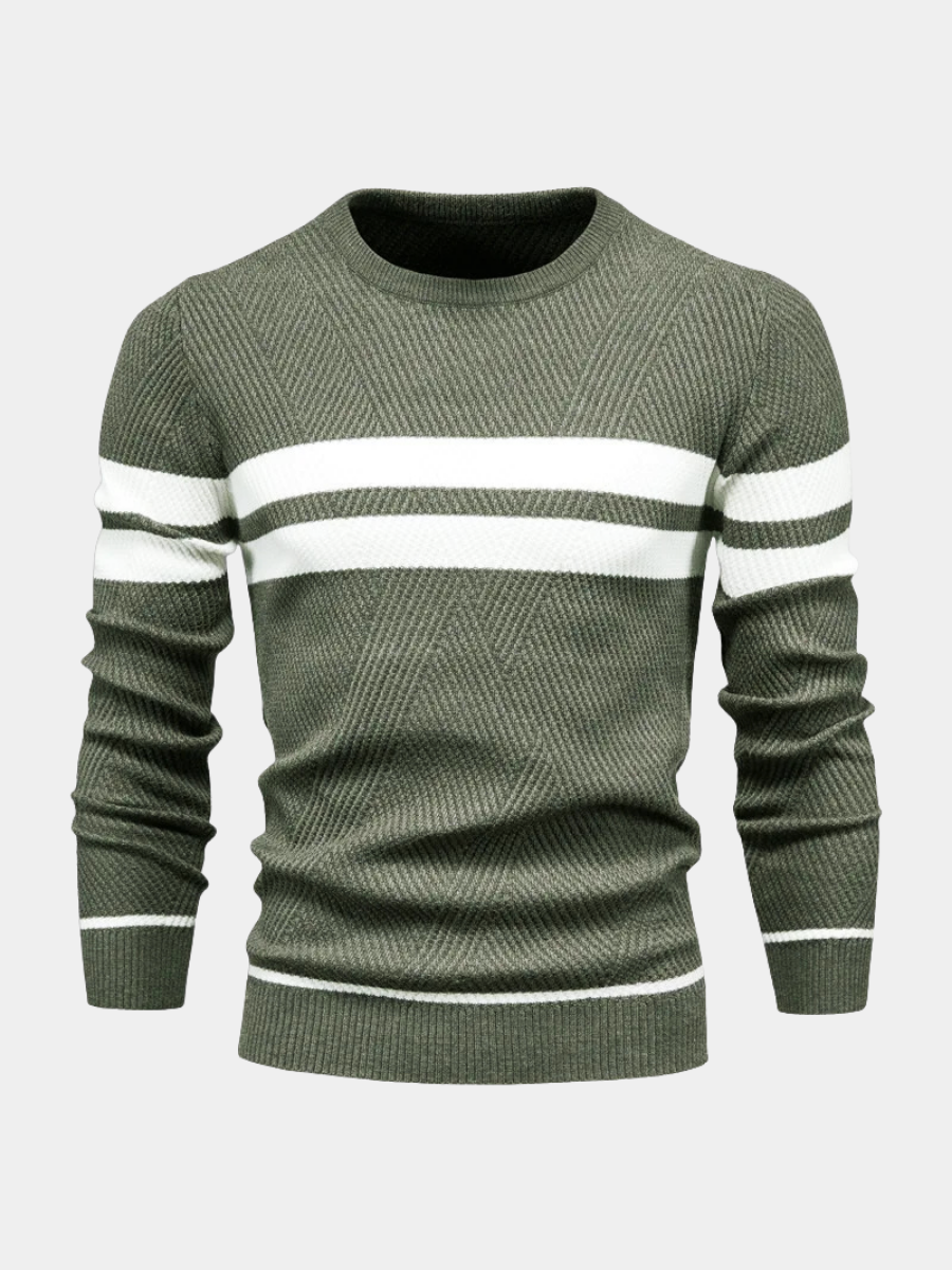 Pullover Uomo Maglia Morbida a Righe Vestibilità Moderna - Vesarelli