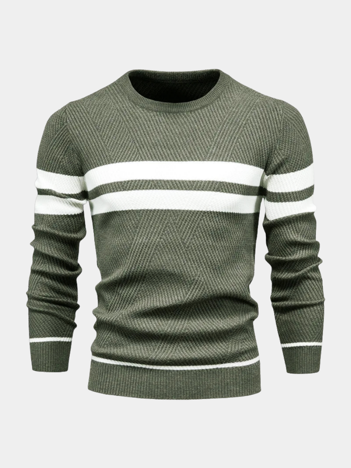 Pullover Uomo Maglia Morbida a Righe Vestibilità Moderna - Vesarelli